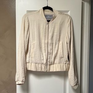 Silky cream bomber jacket